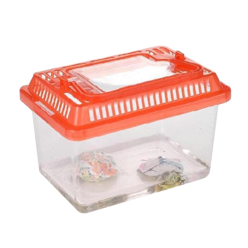 Portable Handheld Plastic Fish Tank Transparent Cutout Design For Turtle Petfish