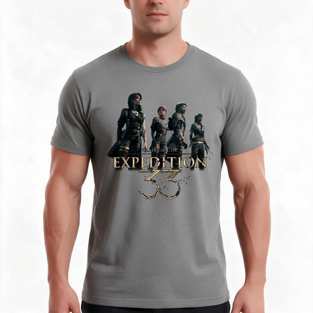 Clair Obscur Expedition 33 Squad Party Gamer Team Fan Art Tshirt Summer Casual Cotton Tee Oversized Streetwear Tops
