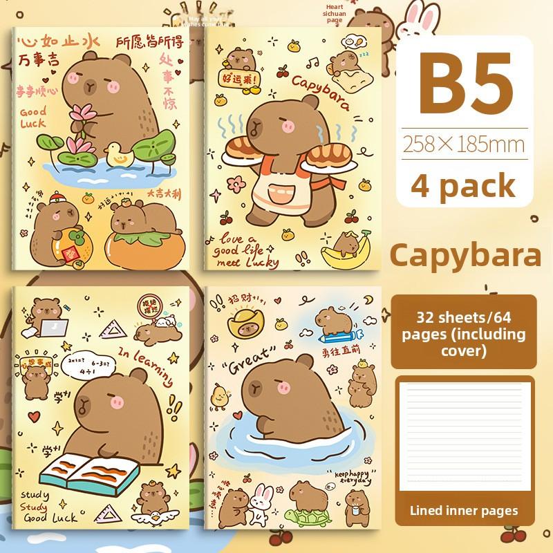 Cute Cartoon B5 Notebook Student Thickened Notepad Sewing Soft Surface Copy Car Line Book Horizontal Line Office A5 Book