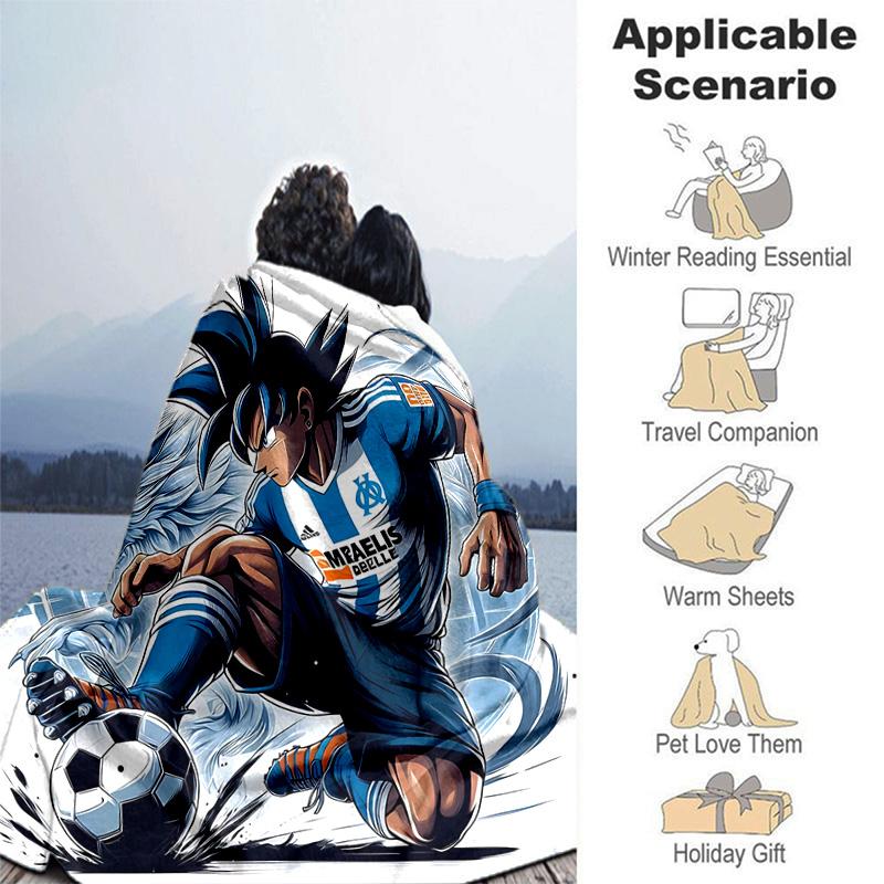 1pc Soccer Hero Action Flannel Blanket Soft Warm Throw Blanket for Bedroom Living Room Bed Travel Camping Picnic Gift. MT7160158