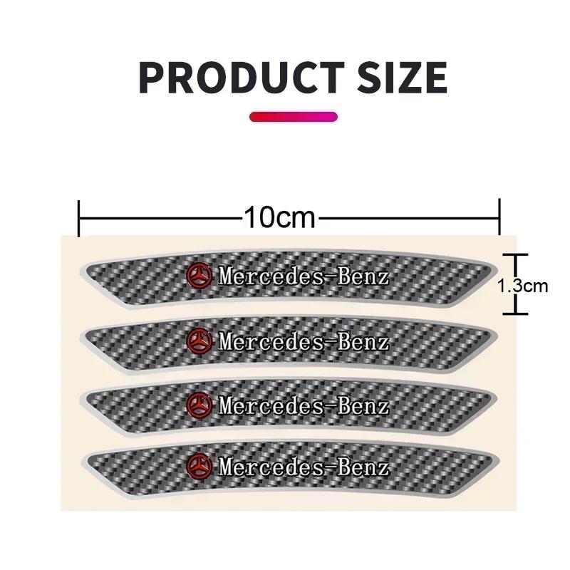 VCEJ1 4pcs Car Badge Wheel Hub Wheel Brow Decal For Mercedes Benz Amg W204 W213 W205 W211 W212 W176 W205 W203 Car Styling Accessories