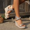Summer Thick-soled Flip-flops with A Single Strap and High Heels