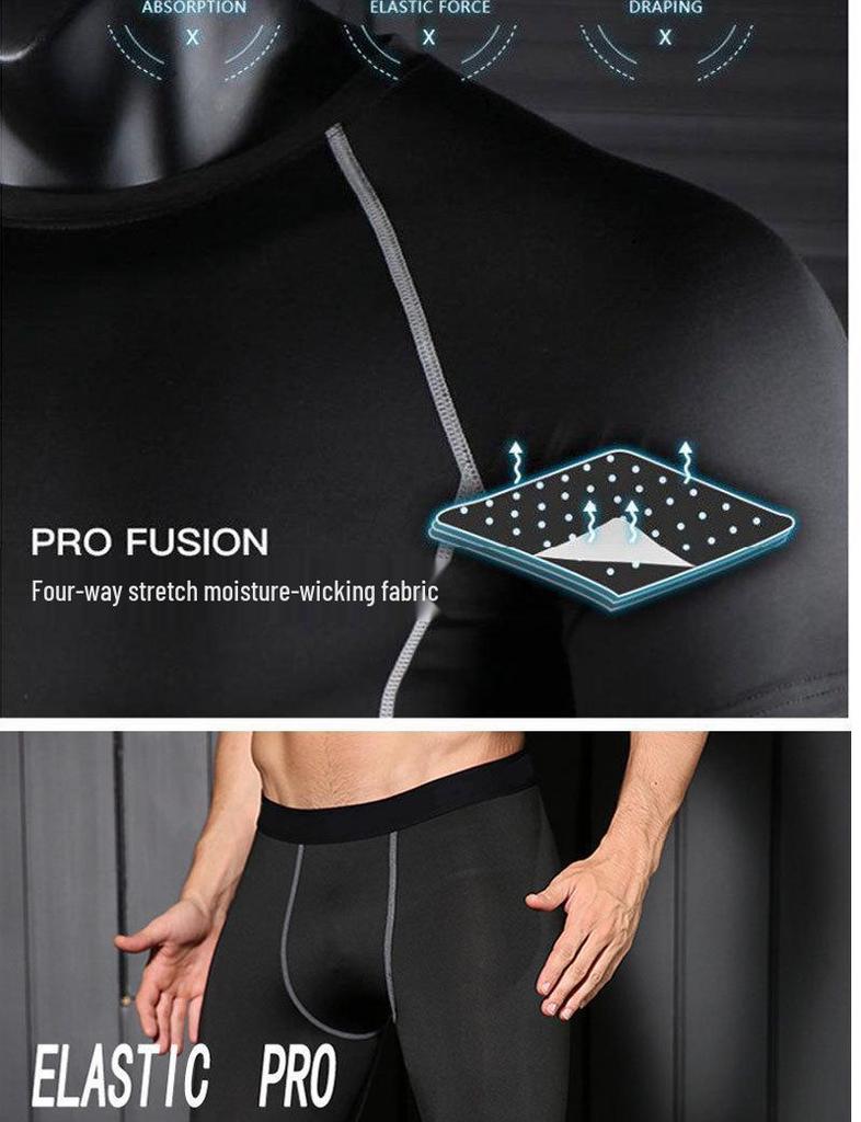 Men's Autumn/Winter Fleece-Lined Quick-Dry Long-Sleeve Running Shirt