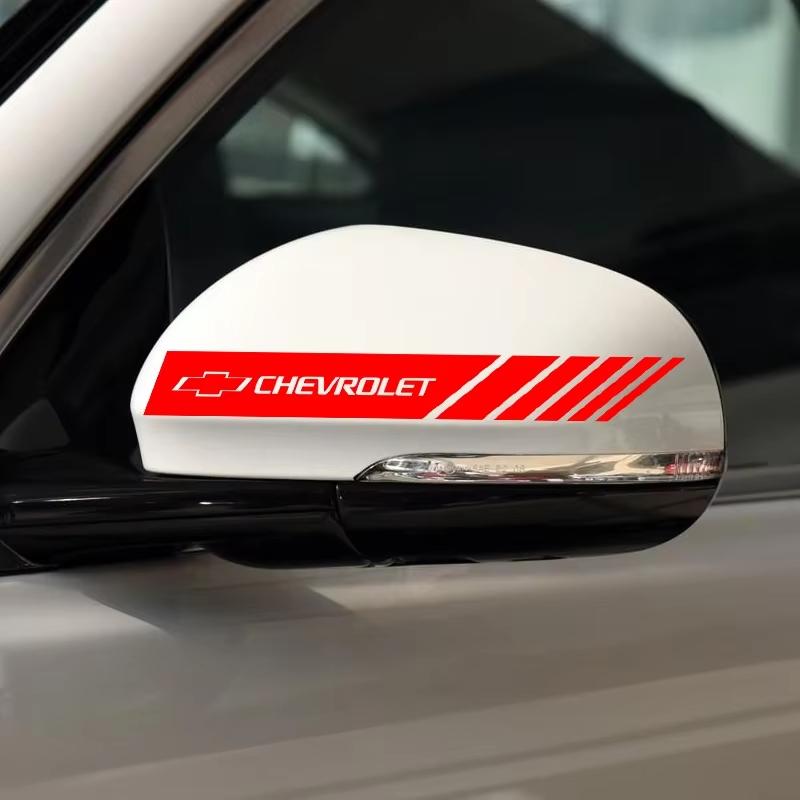 2pcs Car PVC Stripe Racing Strips Rear View Mirror Stickers For Chevrolet Captiva Colorado Cruze Spark Malibu Car Accessories