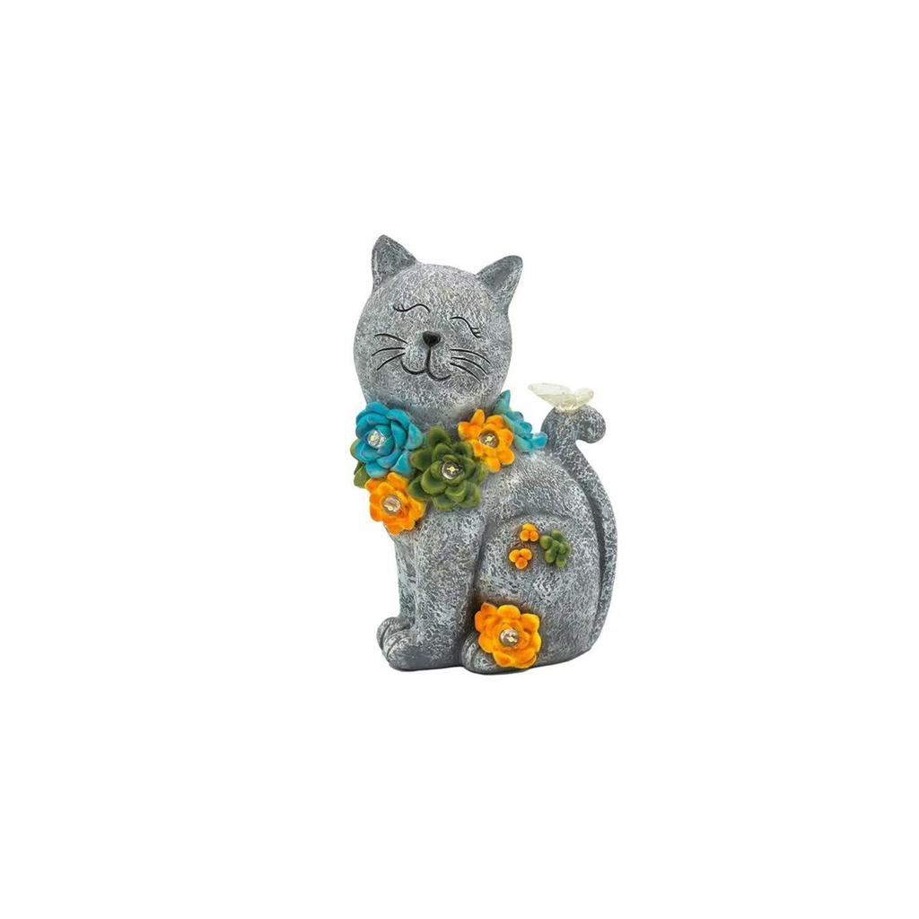 Solar Cat Ornaments, Animal Luminous Ornaments, Villa Resin Garden Ornaments