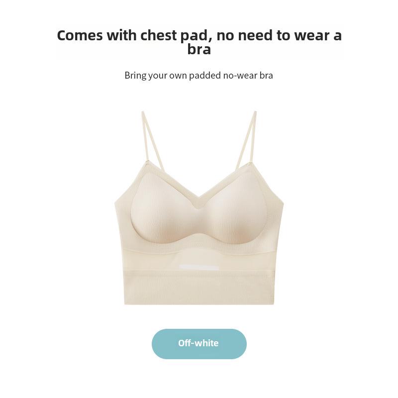 

Женская бесшовная майка: Удобный, дышащий, без бюстгальтера, без стальных колец, с нагрудными подушечками, цельный верхний топ.