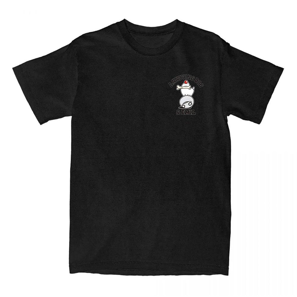 Annoying Dog and Emil Tee Game UNDERTALE X SQUARE ENIX T-shirt Short Sleeve Loose Cotton Tshirts Streetwear Graphic T Shirt