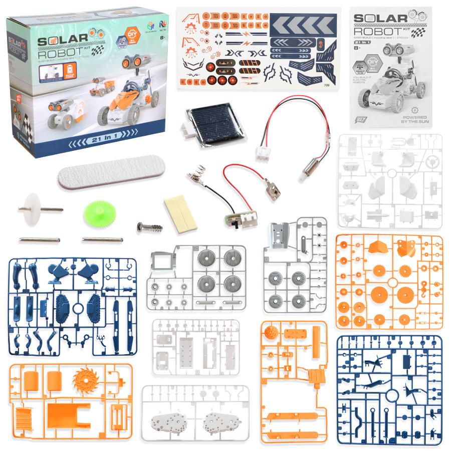 21 IN 1 STEM Solar Robot Kit Toy Boy Girl DIY Building Science Experiment Kids Building Electric Solar Robots Toys Birthday Gift