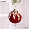 Red Flocked Fabric Christmas Tree Ornament Ball