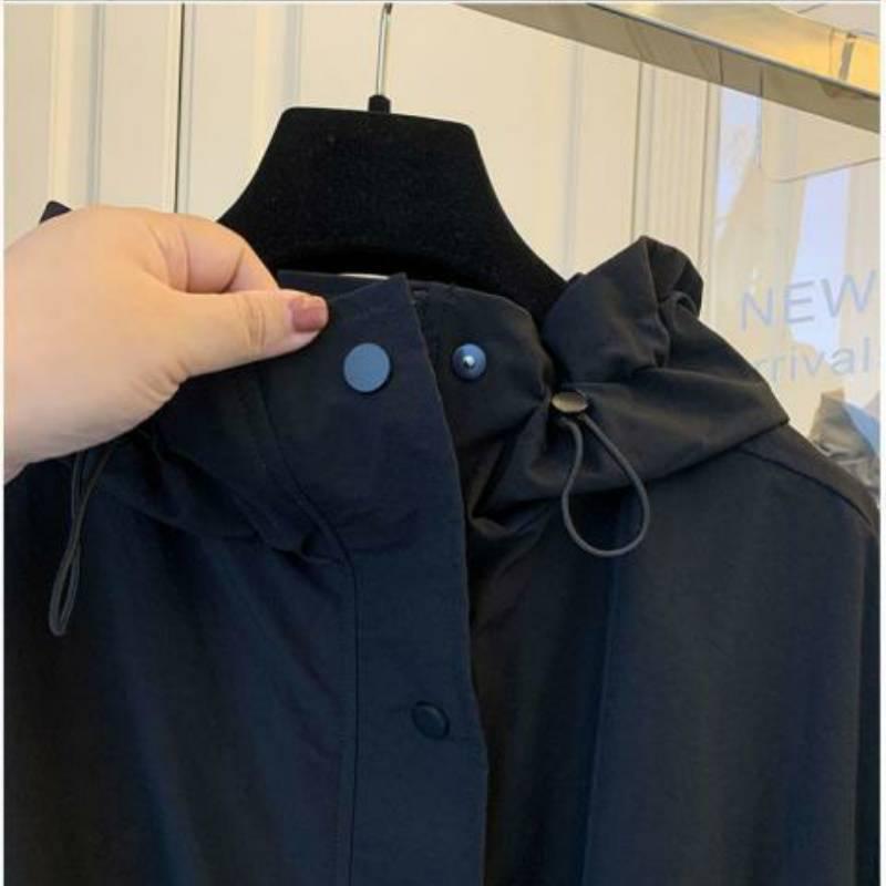 2025 Spring/Autumn Casual Loose Patchwork Zipper Windbreaker Petite Jacket