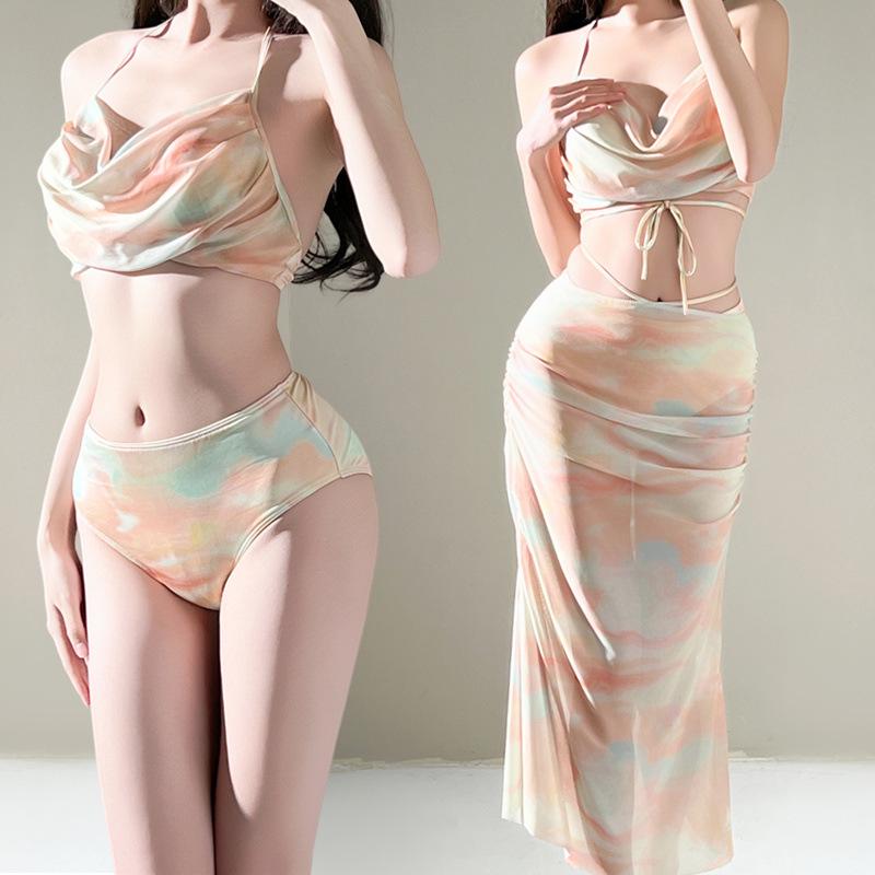 Women's Sexy Three-Piece Bikini Set - Tummy Control, Slimming Beachwear for Influencer Vacations