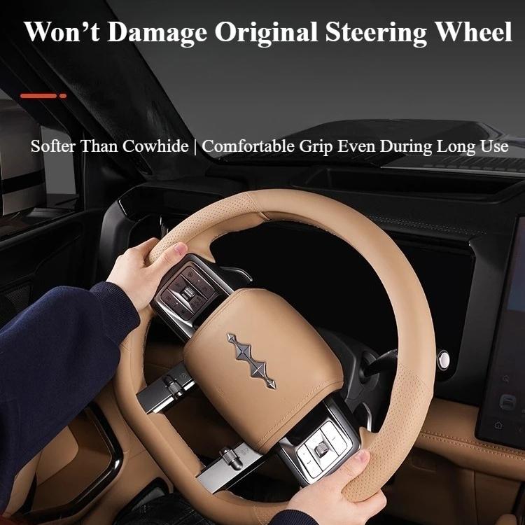For BYD Formula Leopard 8 2024 2025 Car Leather Steering Wheel Cover Comfortable Anti-Slip Car Steering Wheel Protector