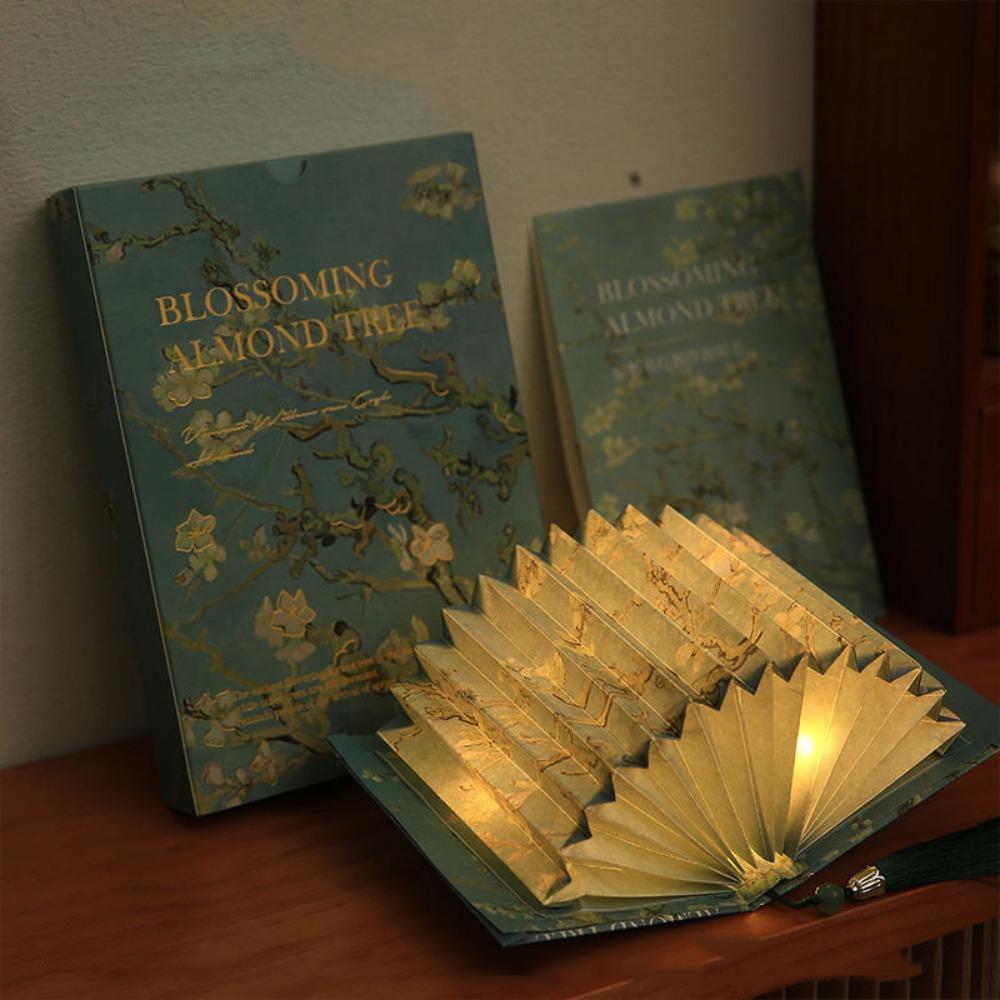 3D Stereoscopic DIY Book Lamp Fan Shaped Art Book Light Material Kit Folding Night Light  Gifts