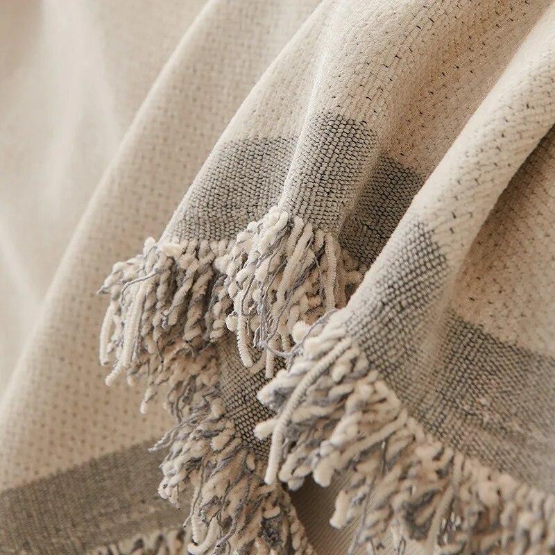 Chenille Sofa Cover Cloth Towel Throw Blankets Outdoor Camping Picnic Large Blanket Leisure Relax Beach Towel Tassels Travel Rug
