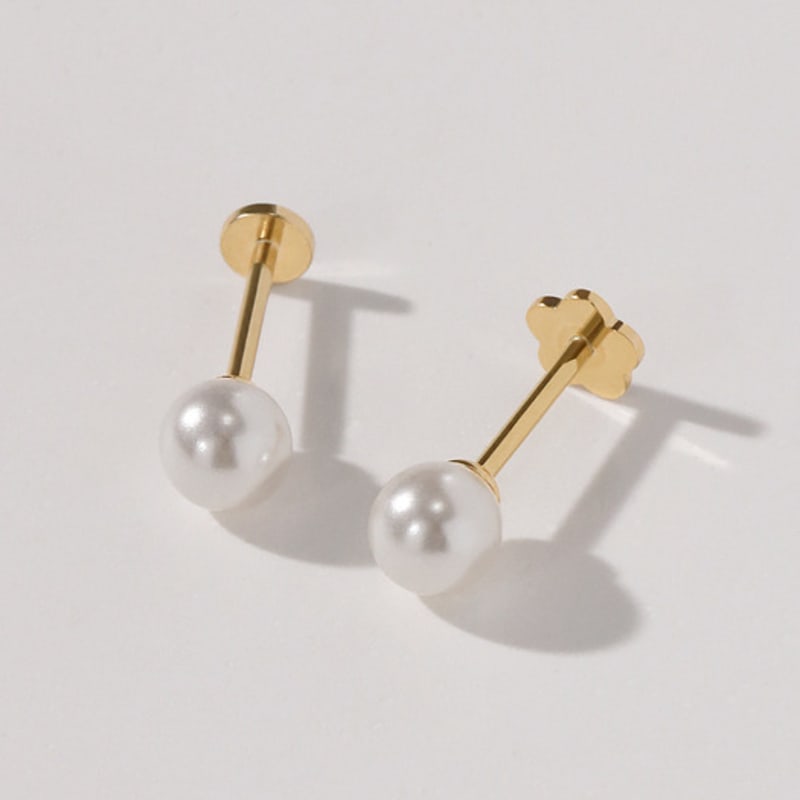 MCEL 14K Pearl Internal Labret Piercing