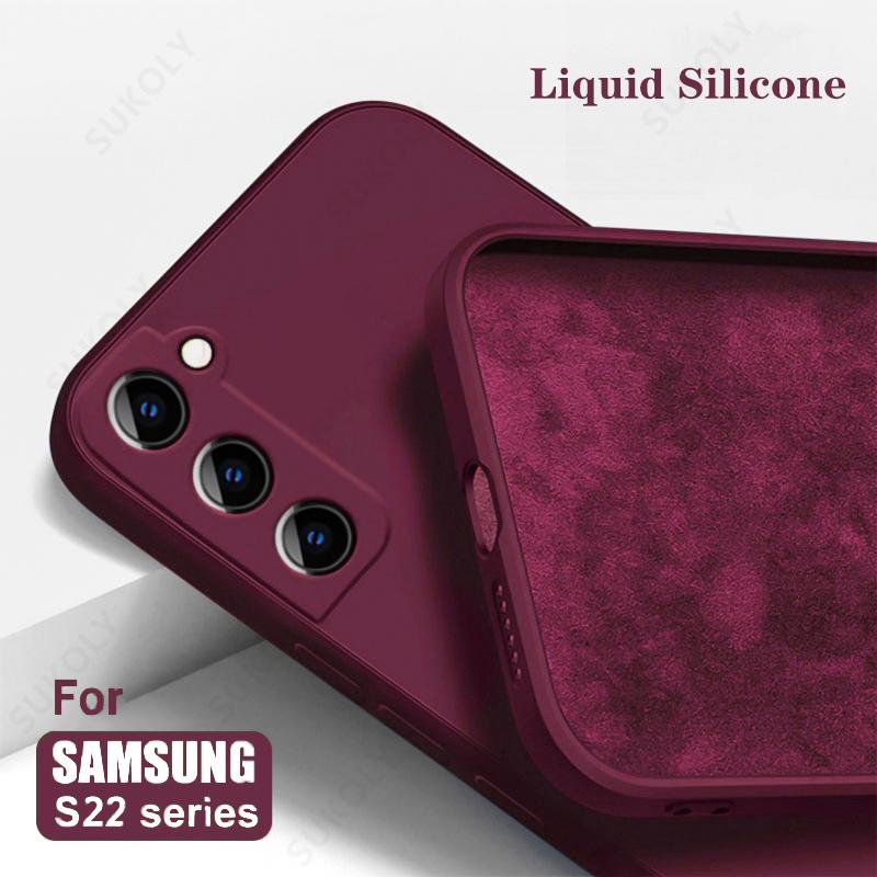 Liquid Silicone Case For Samsung Galaxy S24 S25 FE S26 S23 S22 Ultra Plus S25 Edge A57 A37 A56 A17 A16 A36 A54 A55 5G Soft Cover