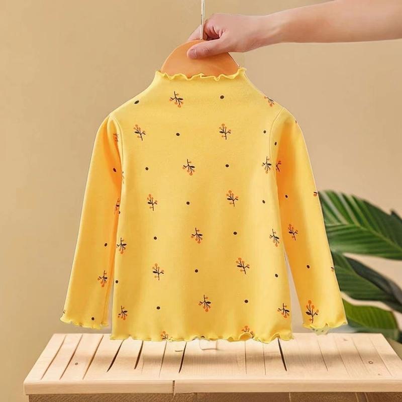 Cotton Baby Girls T-Shirt Long Sleeve Kids Turtleneck Bottoming TShirts Tops Clothes for Spirng Autumn