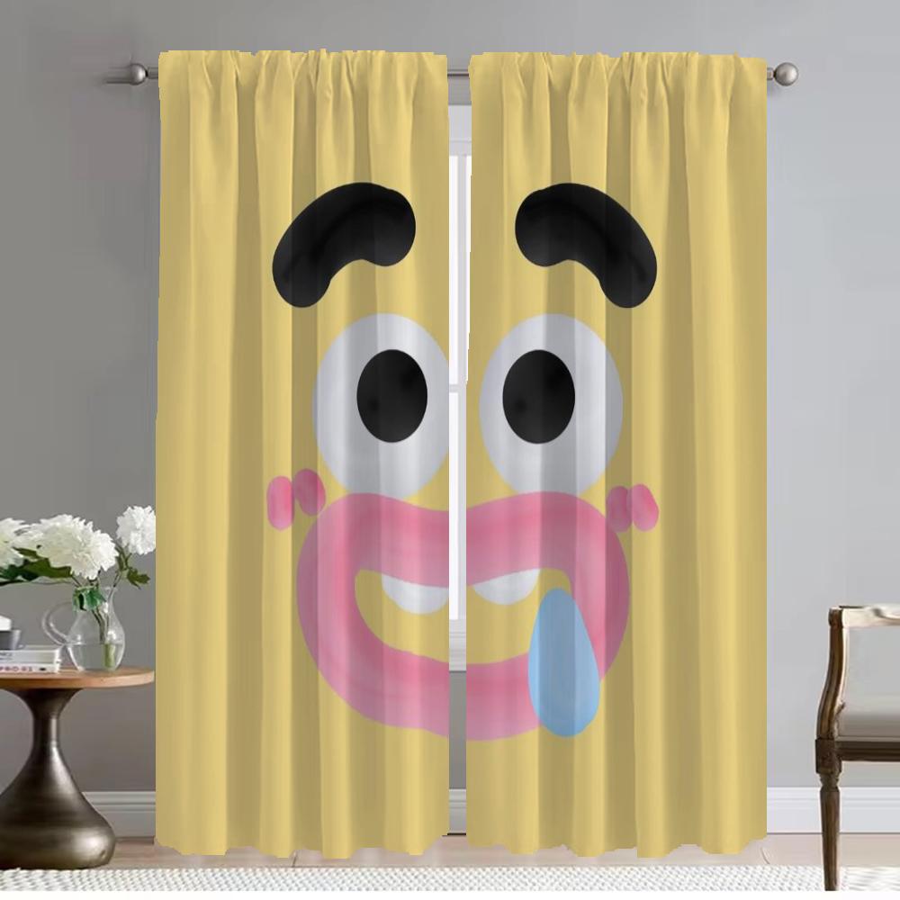 

Милый тюль с эффектом линии для спальни, украшения на Хэллоуин, затемняющие шторы для комнаты, 2 панели, элегантные шторы для детской комнаты W50xH70cmx2pcs-CL
