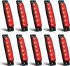 Side Marker Marker for Trailers and X-STYLE Lamps, Red, 12V/24V Universal, 6-LED Lamps, Trucks, 10-Pack (Red)