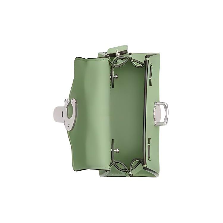 Coach Sammy 12 Metal Logo Lock Closure Detachable Shoulder Strap Leather Crossbody Handbag Mini Women Handbags Light-Pistachio CR504-LHTY6