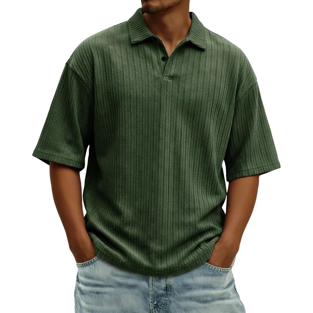 Men's Summer Short Sleeve Lapel Shirt Men's Casual Fashion Shirt