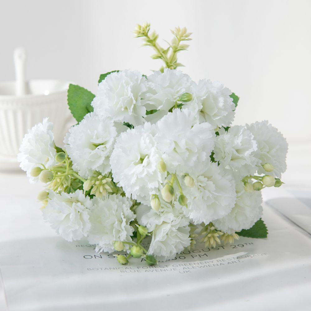 

Artificialflower Silk Carnation Outdoor Garden Festival Wedding Bridal Bouquet Home Vase Table DIY Gift Box Scrapbook Decoration 1PC білий