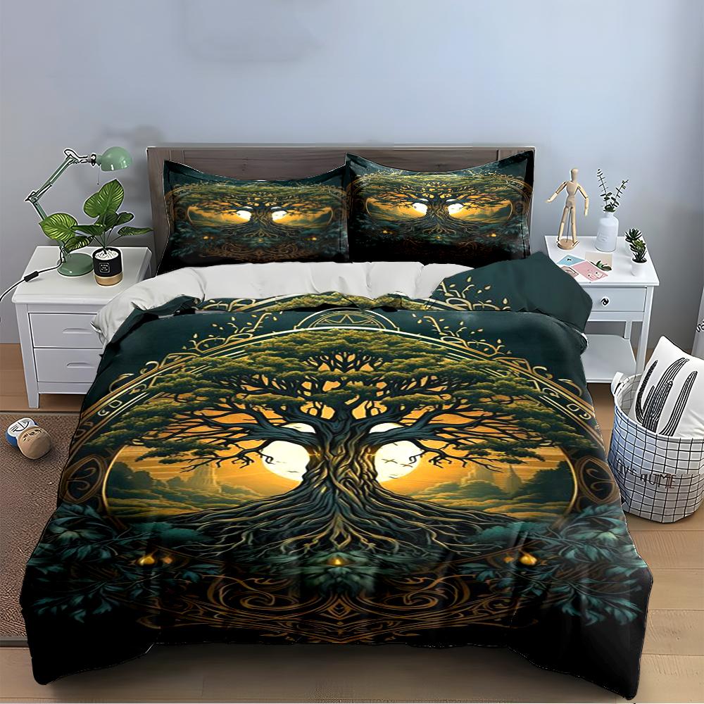 Mystical Tree of Life Bedding Set Bedding Set (1 Duvet Cover, 2 Pillowcases, Duvet Not Included)