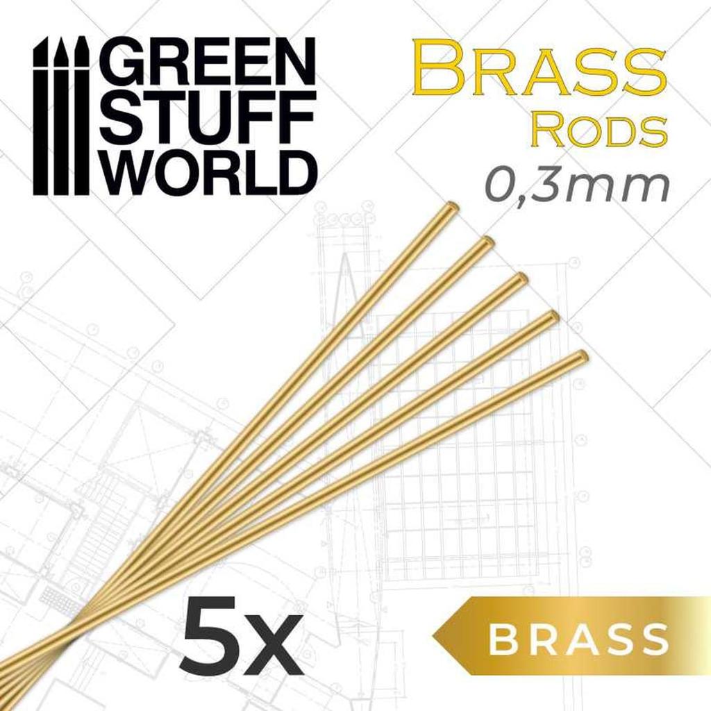 Green Stuff World Brass Rod 5pcs Hobby Material 0.3mm GSWD-10205