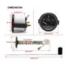 12V Fuel Level Gauge with Float Sensor Kit, 52mm 2 Inch Black Face Instrument for Tank Monitoring, Panel Service, and Replacement Projects