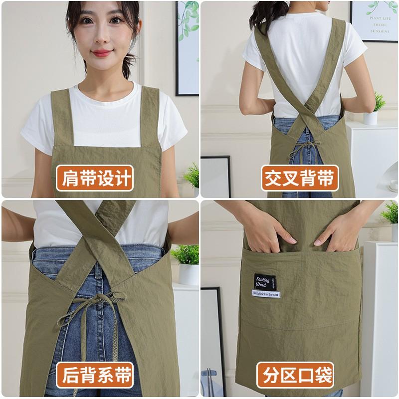 Unisex Waterproof Apron Kitchen Cooking Cleaning Work Home Use Simple Solid Color Adjustable Crossback Design
