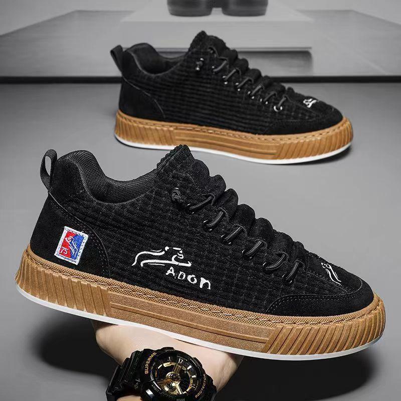 New men's shoes autumn new corduroy surface one-pedal lazy board shoes versatile trend men's casual sports shoes
