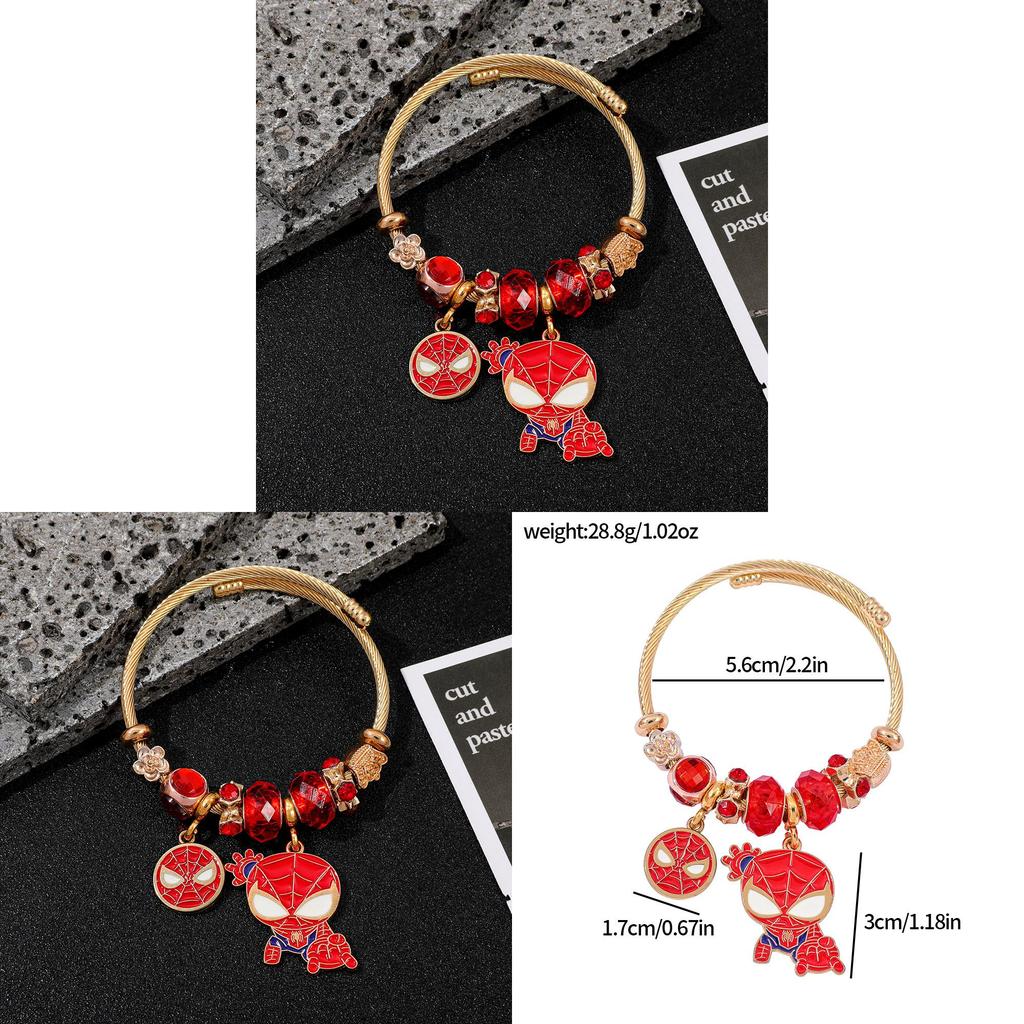 Spider Man Wristband Jewelry For Women With Alloy Pendant For Travel Gifts