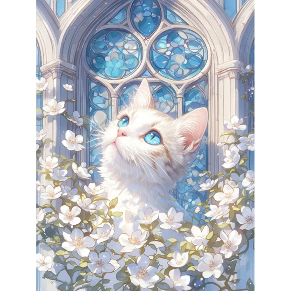 Full Diamond Painting New Collection Windowsill Cat and Flowers 5D DIY Diamond Embroidery Animal Cross Stitch Mosaic Home Decor