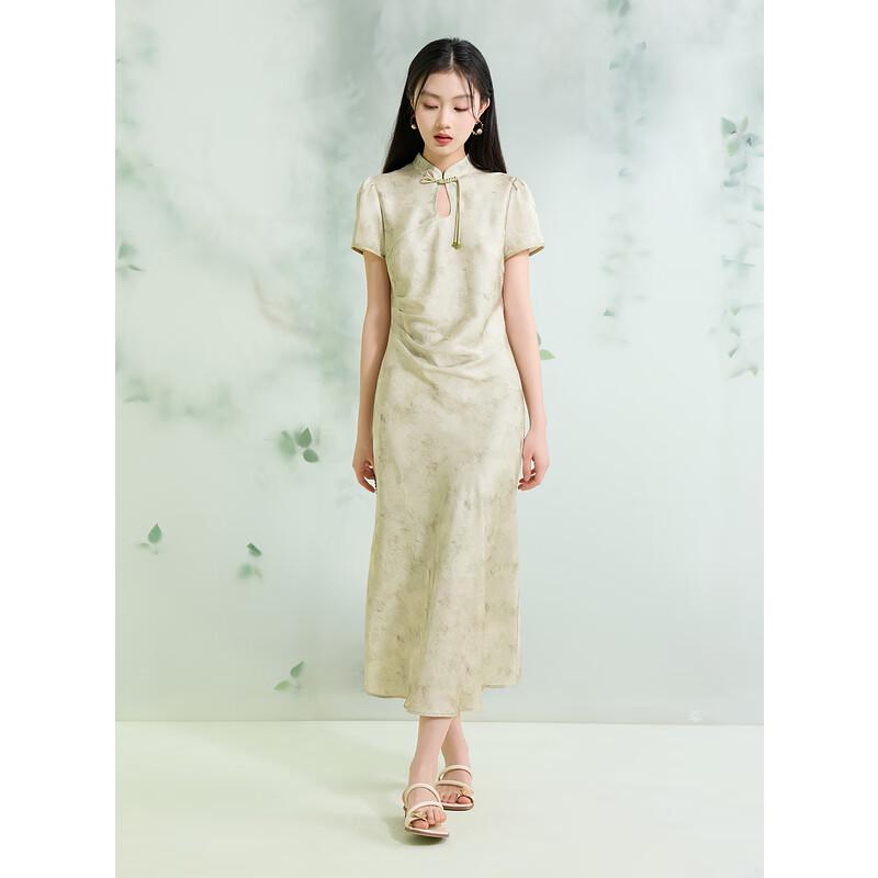 

Sancai Time Dream 2025 Summer New Chinese Style A-Line Dress XL