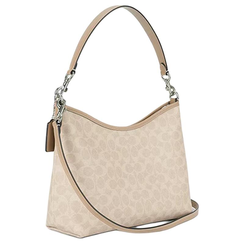 Coach Laurel 31 Shoulder Bag Signature Canvas Women Hobo Handbag Dual Detachable Straps Zipper Closure Commute Fashion Gift CEY95-SVPWH