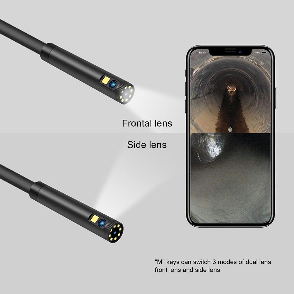 F280 1080P Endoskop 2MP 8mm WIFI Doppelobjektiv Boroskop Kanalisationskamera Inspektion IP68 Wasserdicht(2m Celsius 6.6ft )
