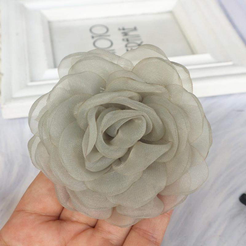 10 SZT 8CM 3D Organza Szyfon Gaza Opalana Krawędź Tkanina Sztuczny Kwiat Róży Suknia Ślubna Dekoracja Szyi DIY Szycie Aplikacja