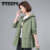 7XL Trenchcoat Dames Lente Herfst Hoodies Tops Slanke Studenten Honkbal Kleding Middellange Windjack Jassen Dame Bovenkleding