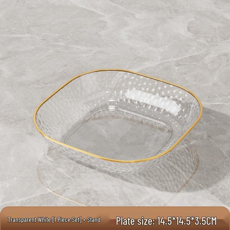 Elegant Transparent Bone Dish for Dining Table: Fruit, Candy, Nut, or Snack Plate