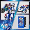 2026Metal Cardbot S BLUE COP TRINITY Drilling Vehicle Transform Combined Robot Action Figures Toys Car Card Animation Model Gift