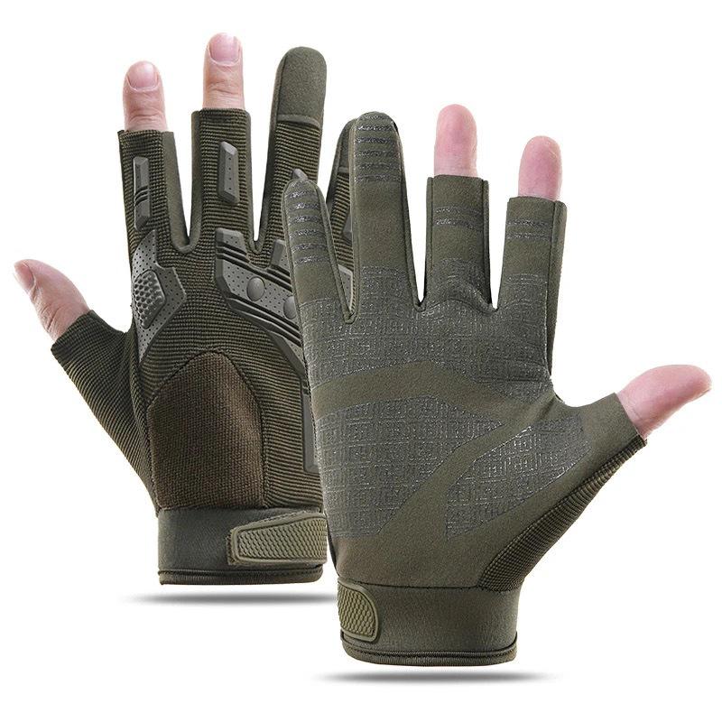 Men's Fingerless Tactical Gloves - Non-Slip Microfiber Leather for Outdoor Sports, Climbing, Training, and Cycling Protection.