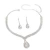European Style Full Diamond Bridal Necklace Set - Elegant High-End Fashion Jewelry for Special Occasions