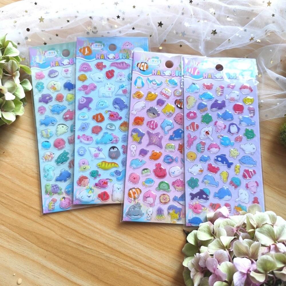 

Набір з 4 міні-стікерів Мультяшні Морські Рибки з Кристалічної Епоксидної Смоли Серія Декор для Телефонів Ноутбуків Магазин BulingBulingStickers