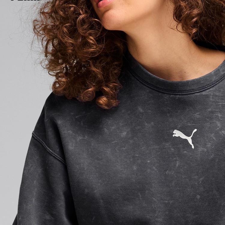 New PUMA Women's Essentials Collection Sportstyle Collection FW24 Sweatshirt Women's Galaxy Gray 629053-69