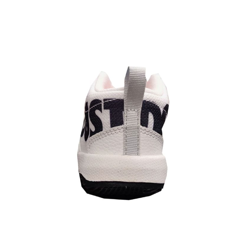 Nike Team Hustle D 8 JDI Slip Resistant Cushioning Abrasion Resistant Mid Top Toddler Shoes Black White AQ9978-100