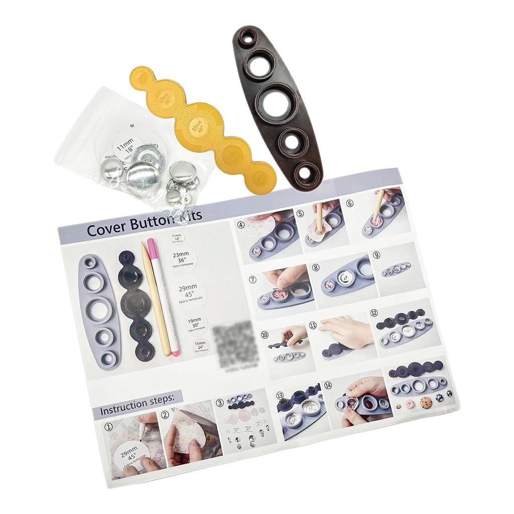 Cover Button Tool DIY Button Craft Universal Flat Back Button Covers DIY Button Craft Set for Luggage Jeans Sweater Jacket Shirt