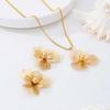 3-Piece European & American Hollow Flower Tassel Jewelry Set - Necklace & Earrings with Bold Fashion Luxury Design