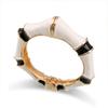 New Fashion Statement Colorful Bangle Cuff Bracelet Gold Plated Handmade Enameled Bamboo Bangle for Women Girls Party Jewelry