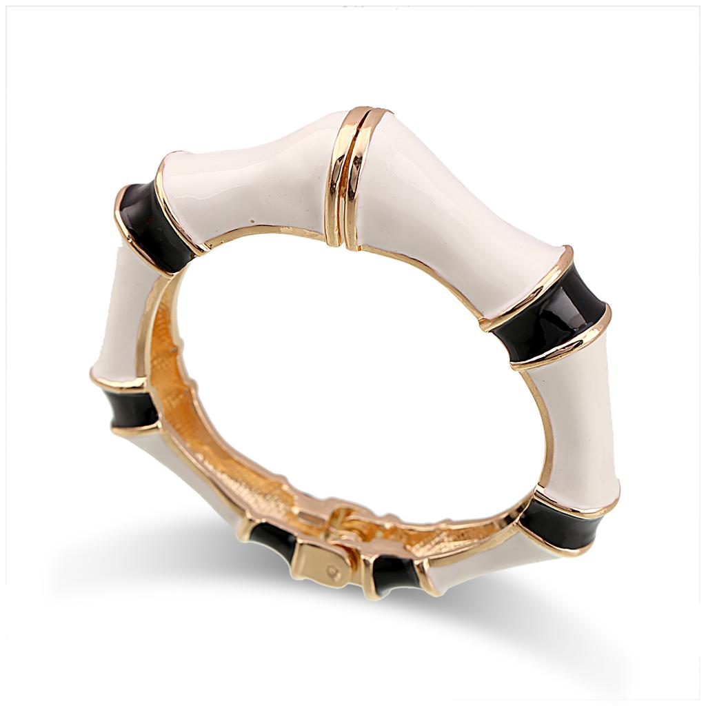New Fashion Statement Colorful Bangle Cuff Bracelet Gold Plated Handmade Enameled Bamboo Bangle for Women Girls Party Jewelry