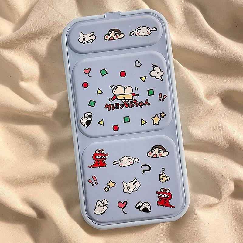 

Crayon Shin-chan Silicone Soft Phone Case with Folding Stand for IPhone 16 Pro Max 15 14 13 Cartoon Protective Cover 15